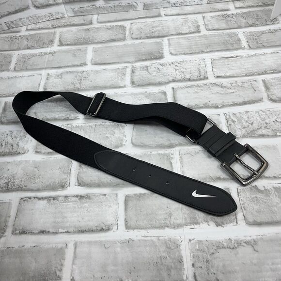 Nike Accessories - Nike Swoosh Black Belt Baseball Golf Adjustable Elastic Stretch One Size Fit All